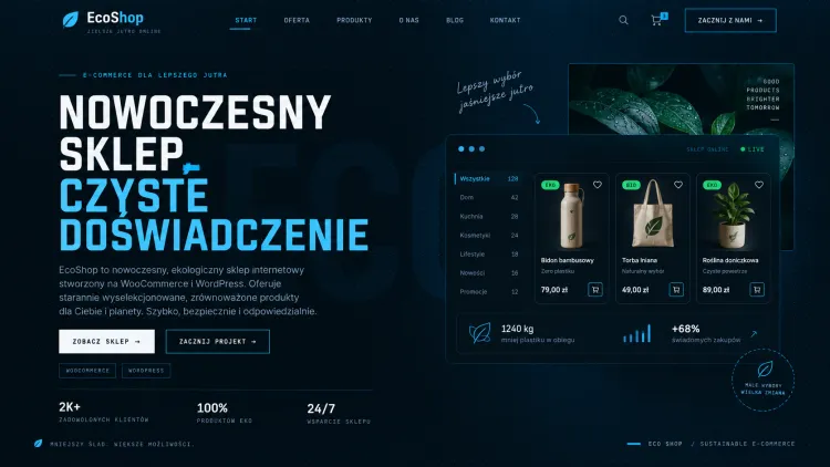 Sklep internetowy z ekoproduktami na WooCommerce